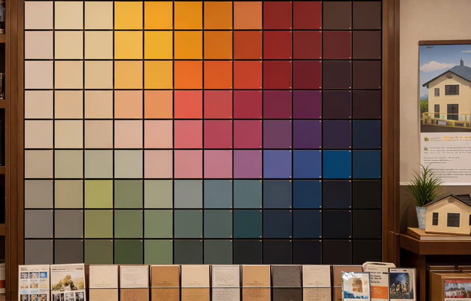大きな色見本帳やサンプルの写真